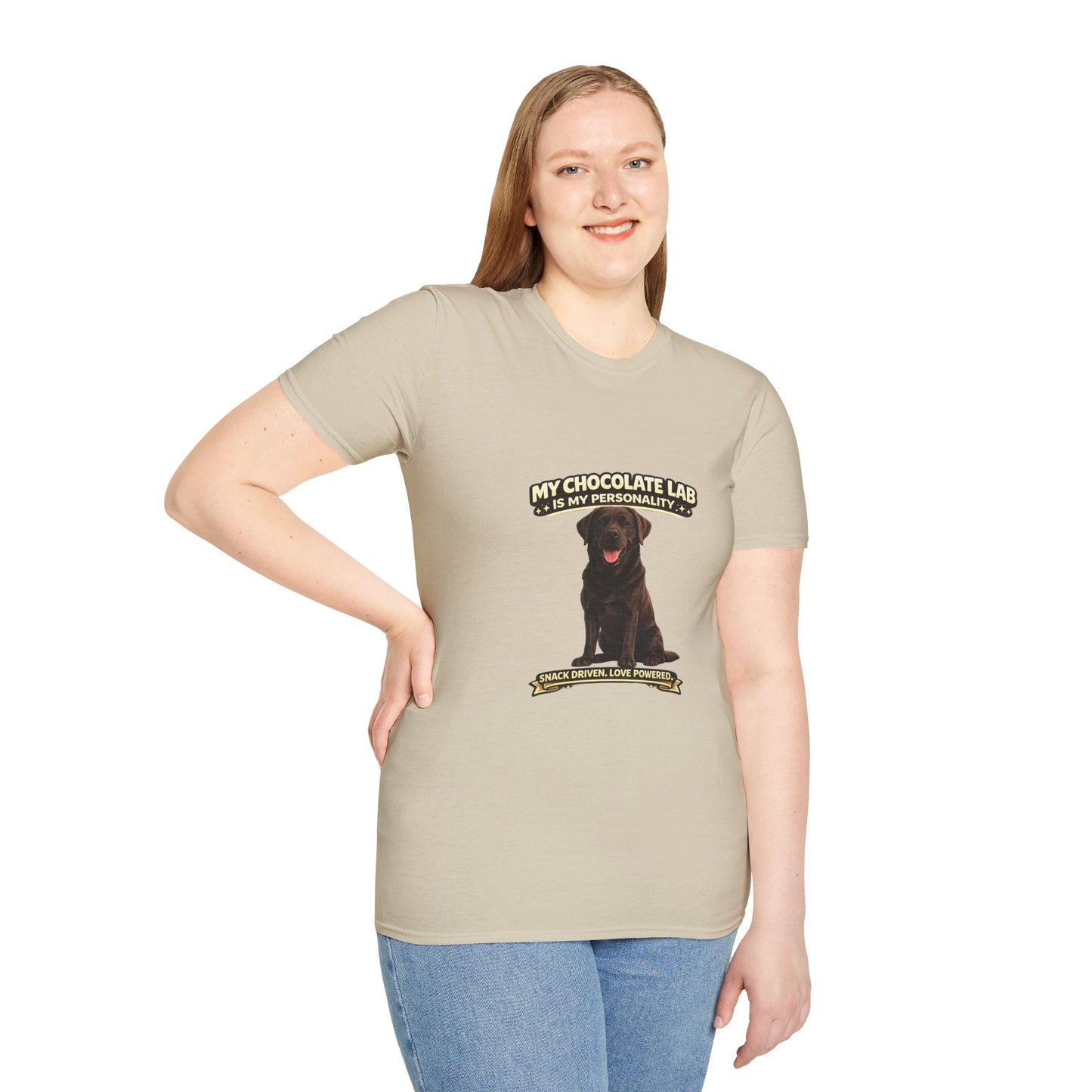 My Chocolate Lab is My Personality – Snack Driven. Love Powered – Personalized Custom Dog Breed Shirt