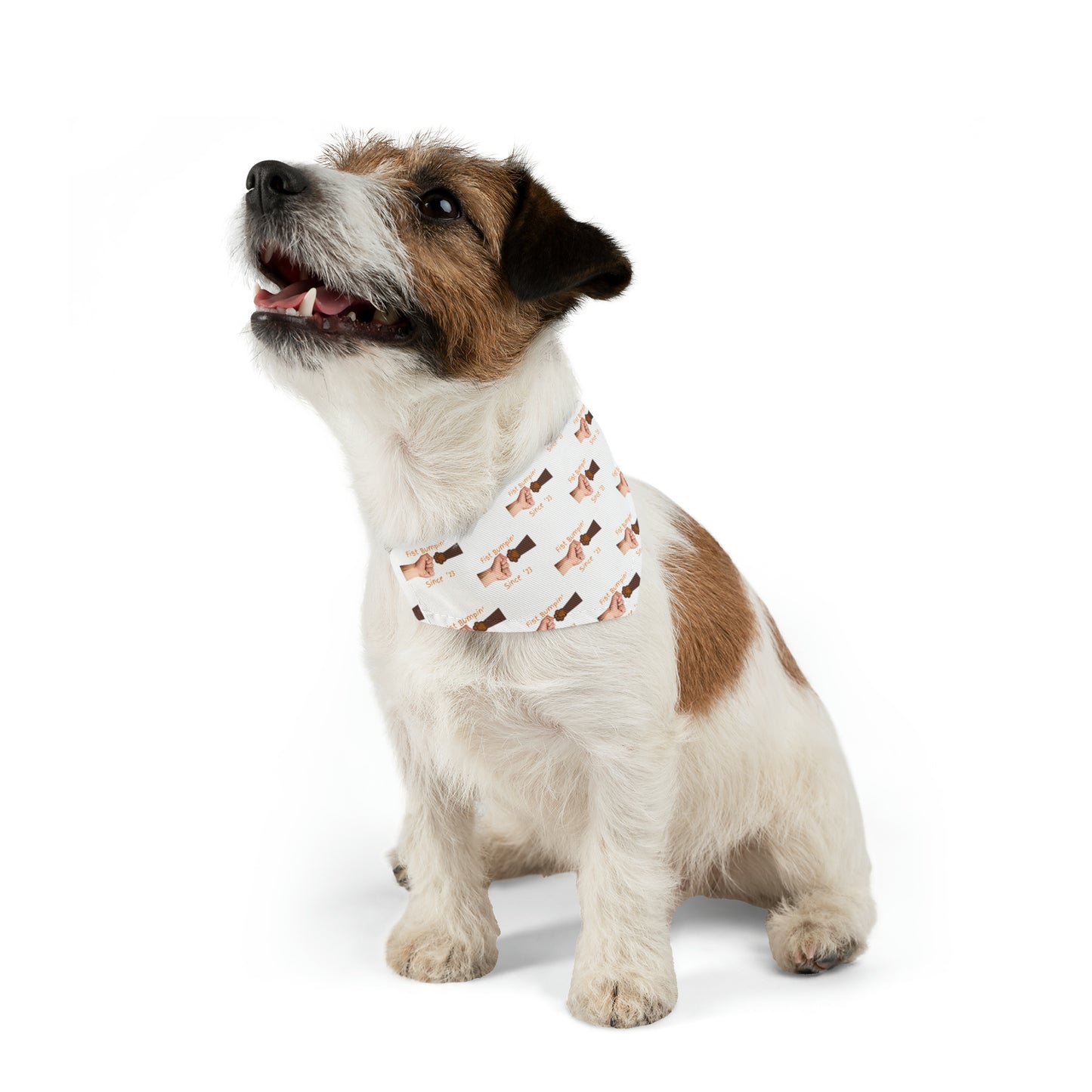 Chocolate Brown Paw Fist Bumpin’ Since ‘23 White Pet Bandana Collar