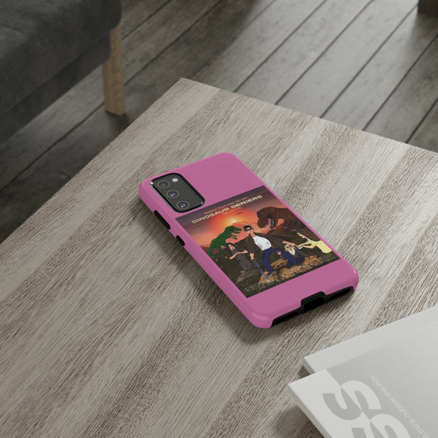 Dinosaur Deniers: The Movie Tough Phone Case (light pink)