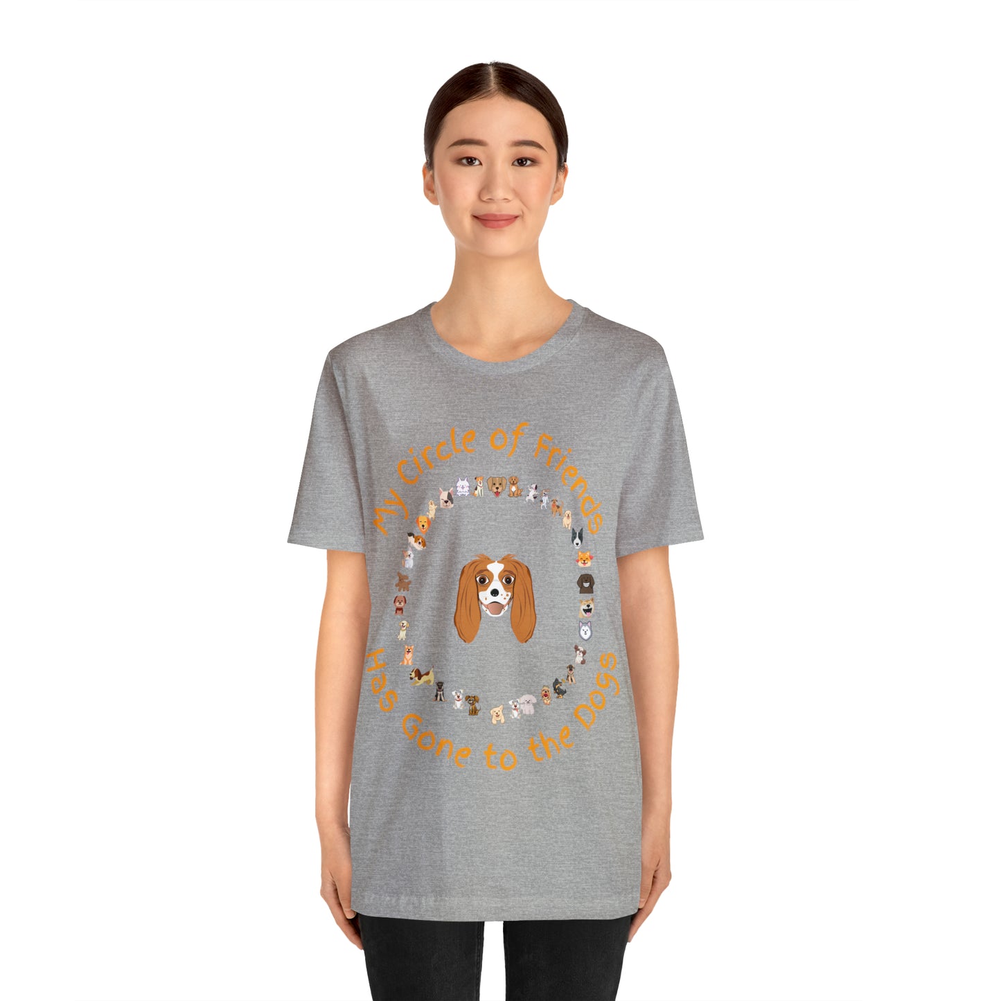 Barney’s Circle of Friends is Going to the Dogs Unisex Jersey Short Sleeve Tee