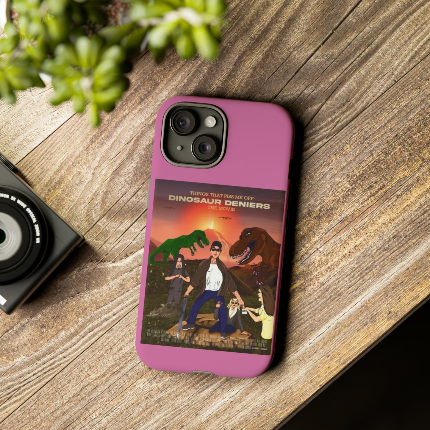 Dinosaur Deniers: The Movie Tough Phone Case (light pink)