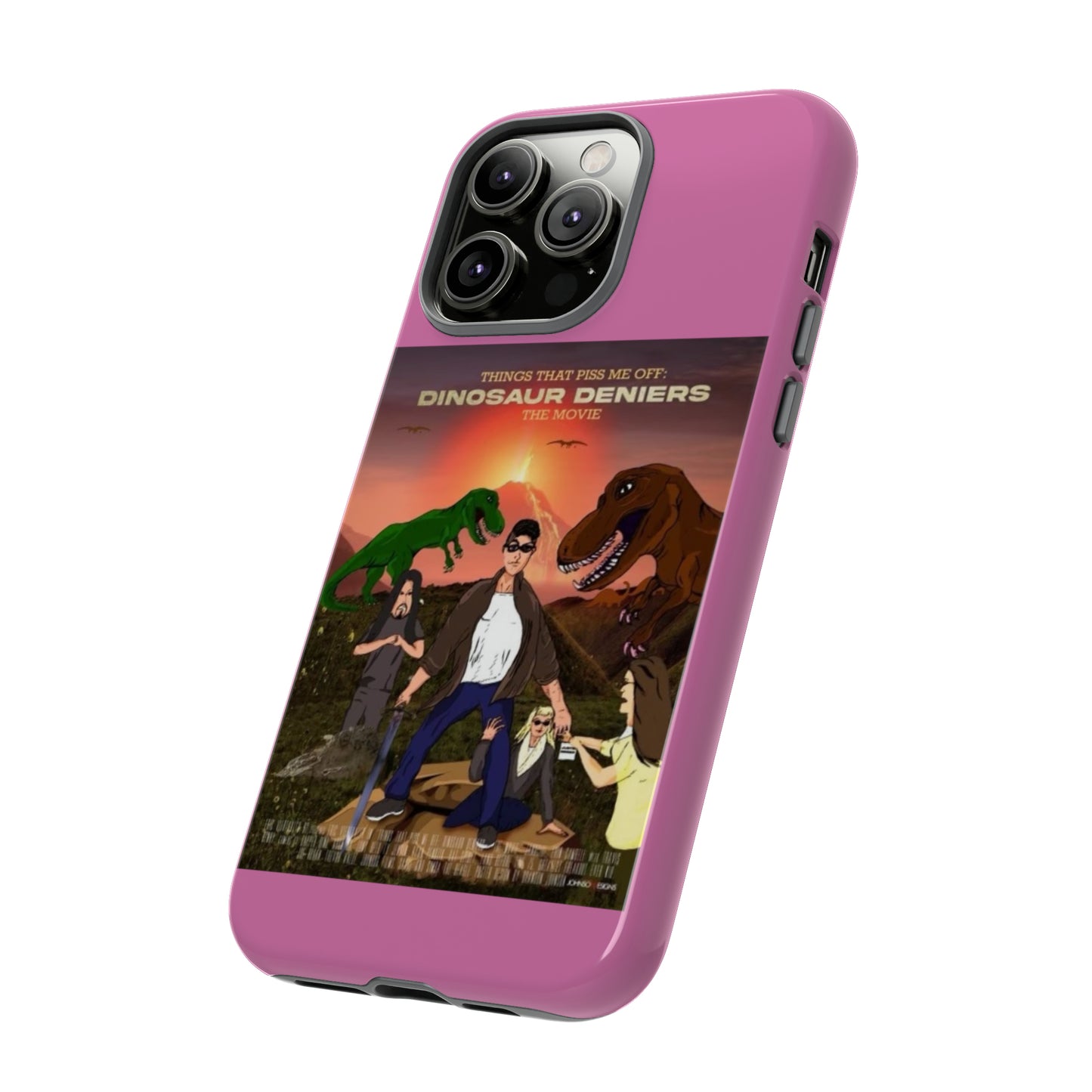 Dinosaur Deniers: The Movie Tough Phone Case (light pink)