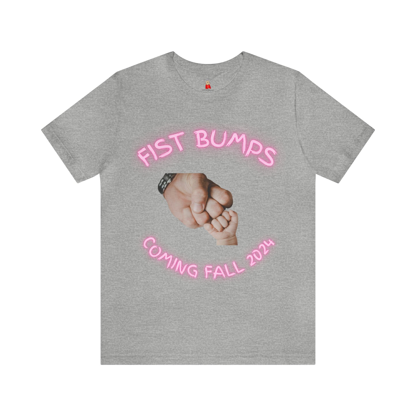 Baby Girl Pink Fist Bumps Coming Fall 2024 Unisex Jersey Short Sleeve