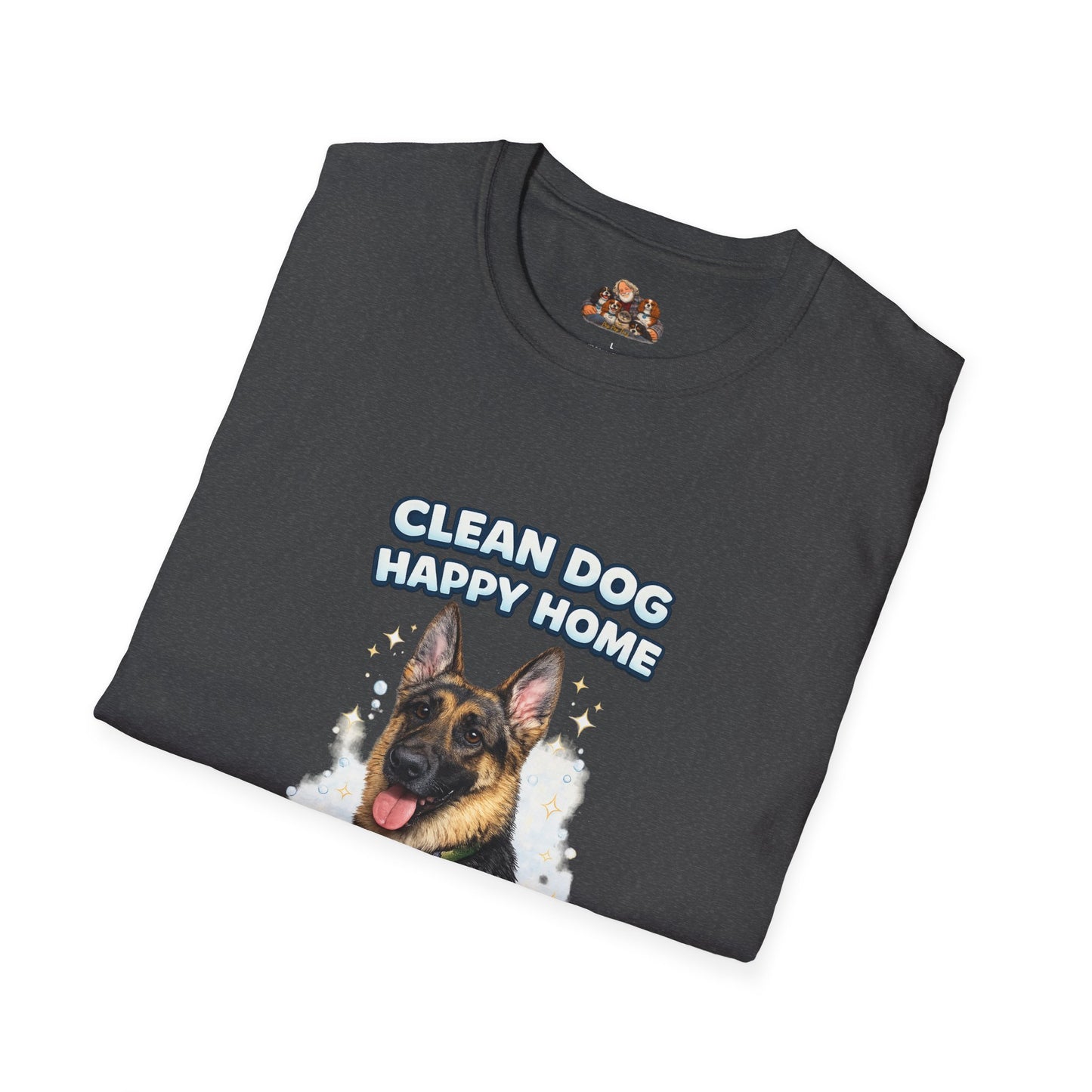 Clean Dog Happy Home – Personalized Dog Spa T-Shirt – Paw Spa Days Remembered