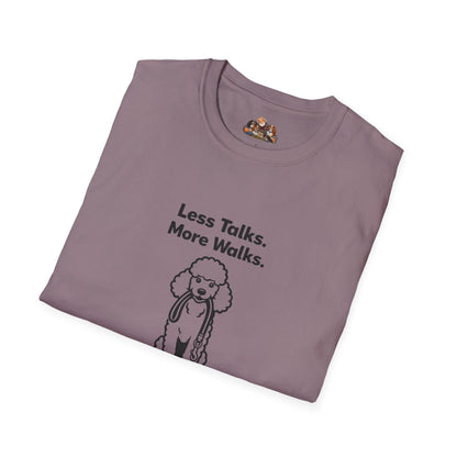 Poodle Less Talks. More Walks.  —  Black And White Minimalist Family Collection For Adult Dog Lovers