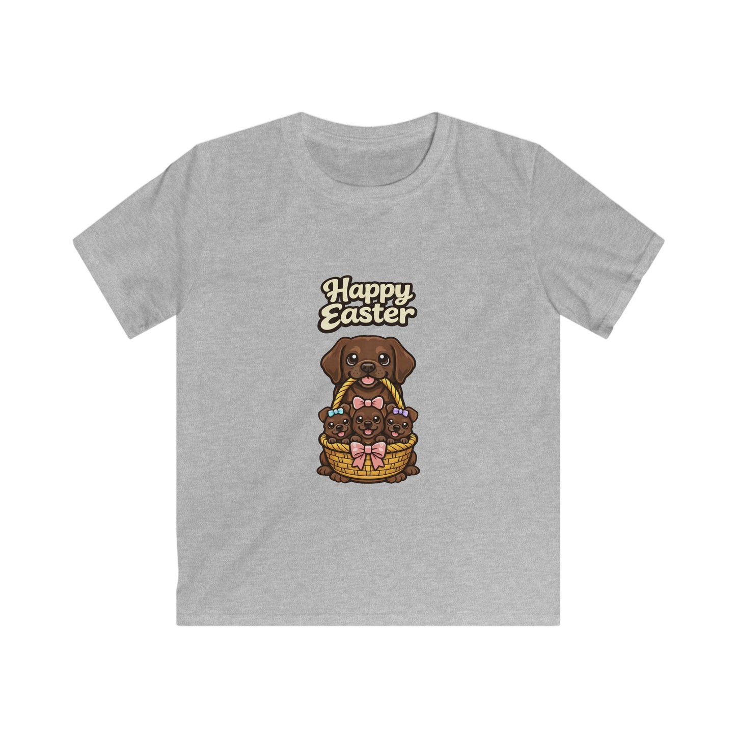 Chocolate Labrador Retriever Family Happy Easter — Youth Dog Lover Tee