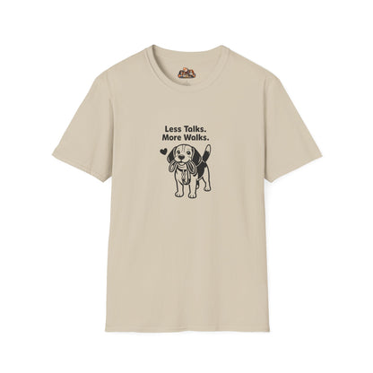 Beagle Less Talks. More Walks.  —  Black And White Minimalist Family Collection For Adult Dog Lovers
