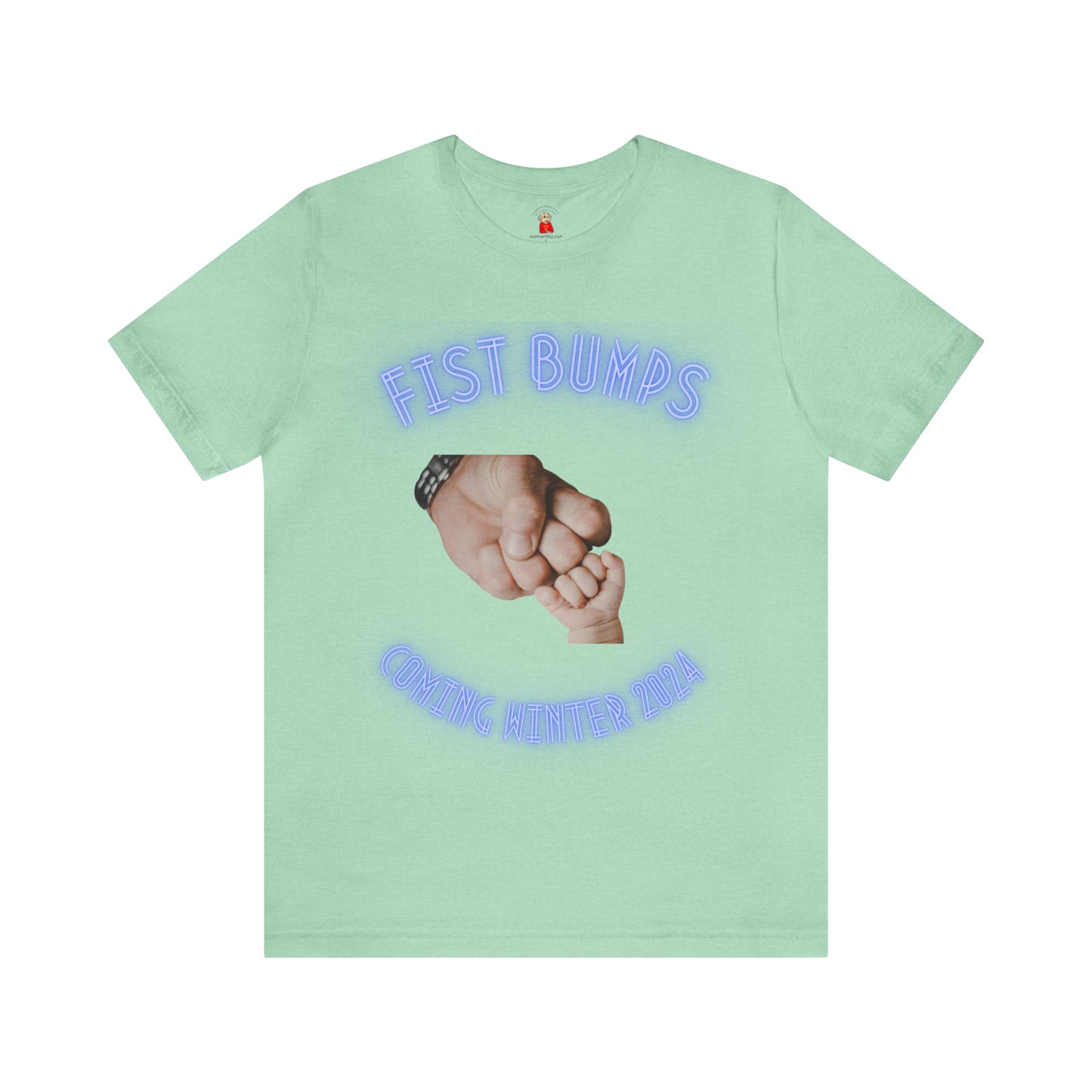 Baby Boy Blue Fist Bumps Coming Winter 2024 Unisex Jersey Short Sleeve Tee