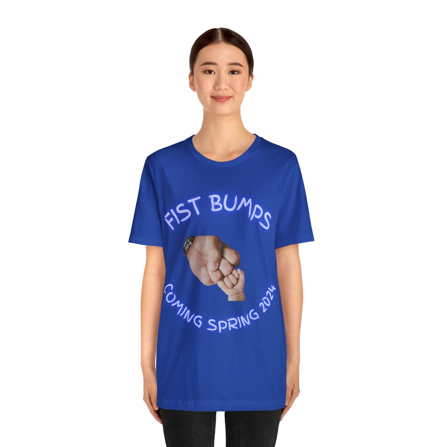 Baby Boy Blue Fist Bumps Coming Spring 2024 Unisex Jersey Short Sleeve Tee