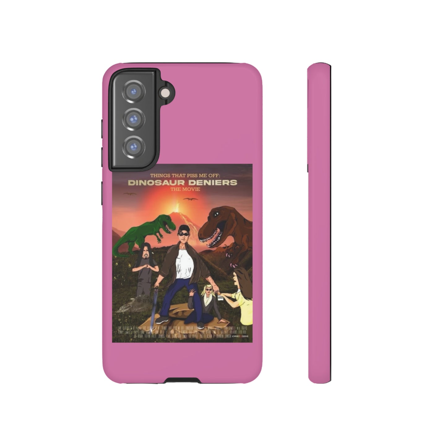 Dinosaur Deniers: The Movie Tough Phone Case (light pink)