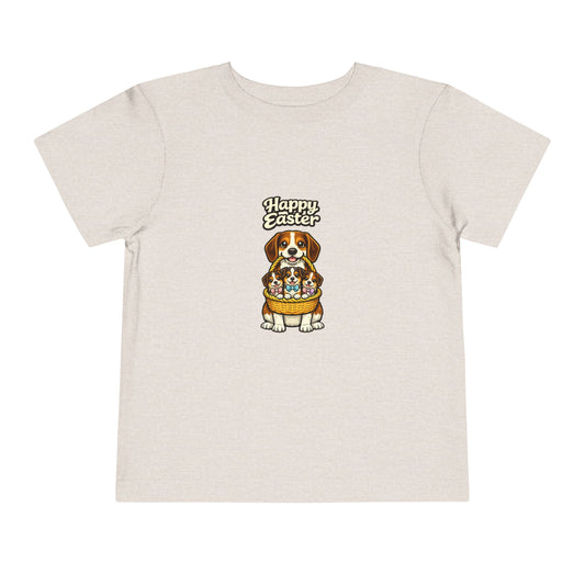 Beagle Family Happy Easter -- Toddler Dog Lover Tee