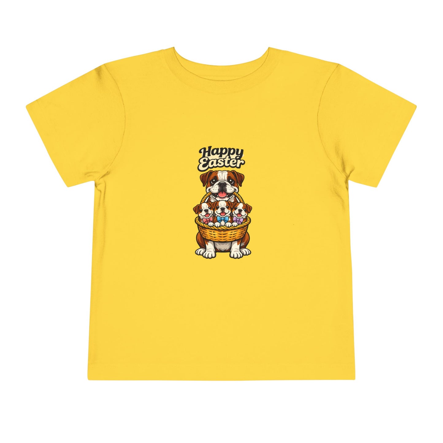 Bulldog Family Happy Easter -- Toddler Dog Lover Tee