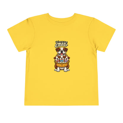 Bulldog Family Happy Easter -- Toddler Dog Lover Tee