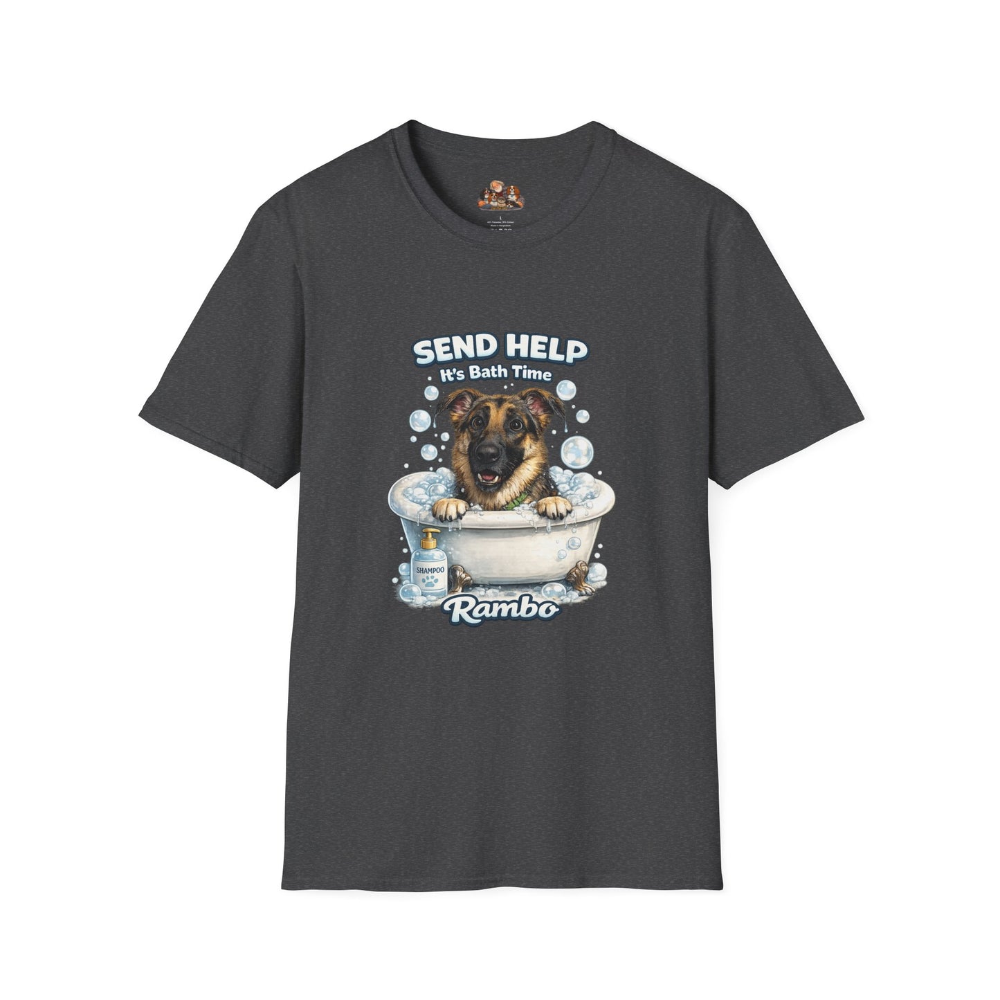 Send Help It's Bath Time – Personalized Dog Spa T-Shirt – Paw Spa Days Remembered
