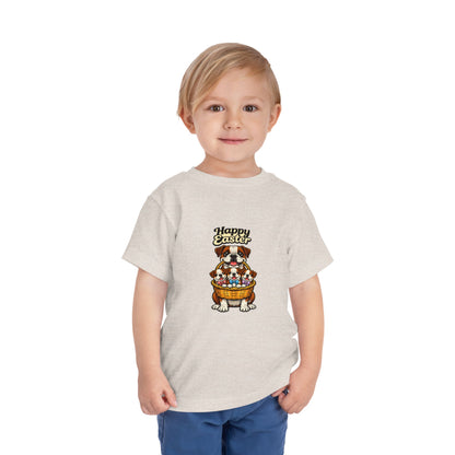 Bulldog Family Happy Easter -- Toddler Dog Lover Tee