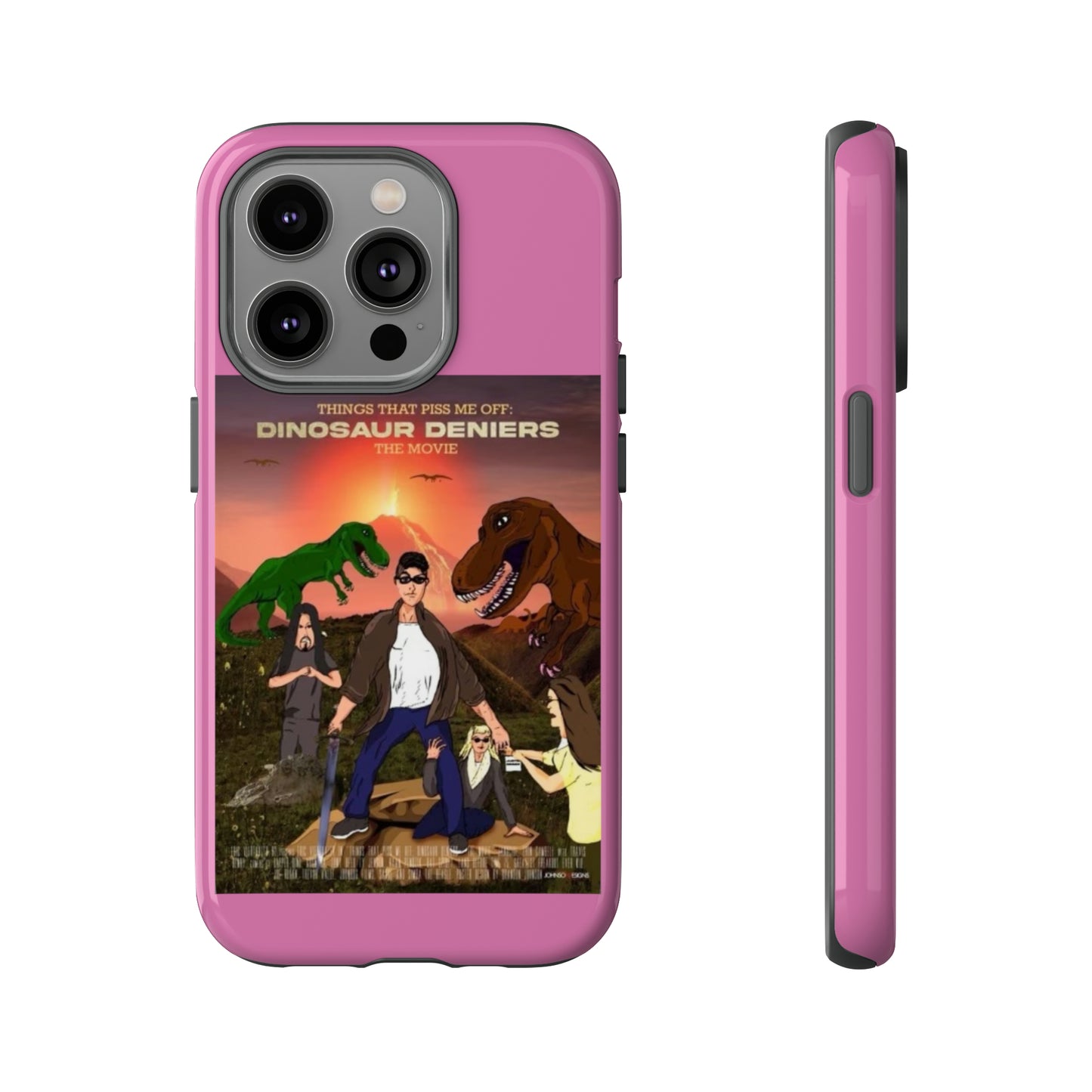 Dinosaur Deniers: The Movie Tough Phone Case (light pink)