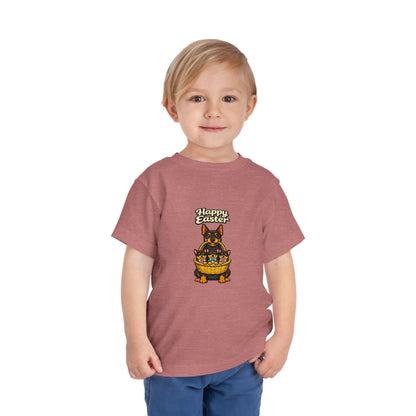 Doberman Family Happy Easter -- Toddler Dog Lover Tee