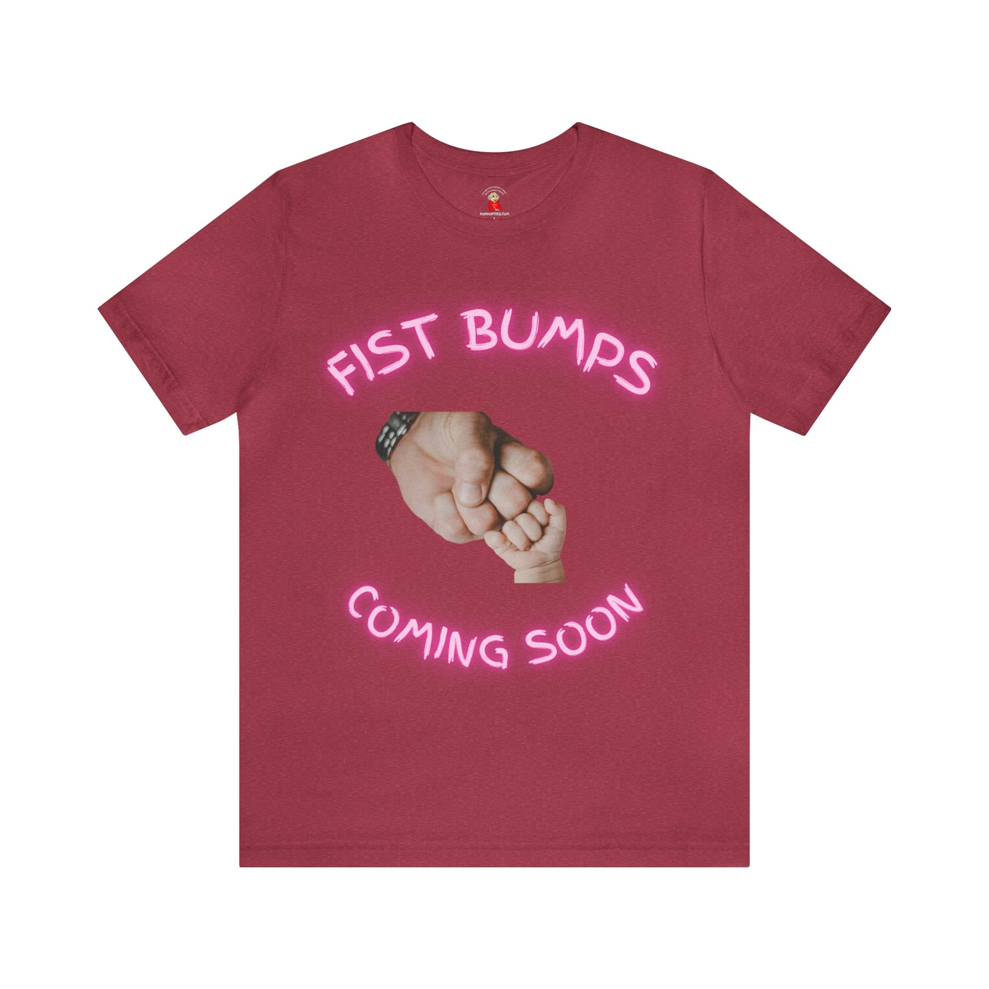 Baby Girl Pink Fist Bumps Coming Soon Unisex Jersey Short Sleeve Tee