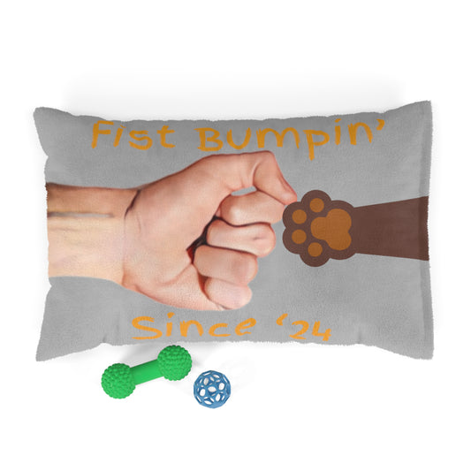 Chocolate Brown Paw Fist Bumpin’ Since ‘24 Light Grey Pet Bed