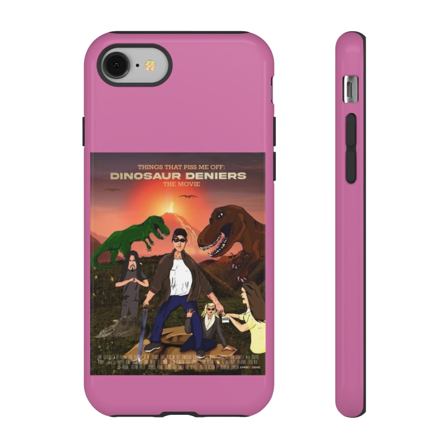 Dinosaur Deniers: The Movie Tough Phone Case (light pink)