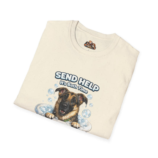 Send Help It's Bath Time – Personalized Dog Spa T-Shirt – Paw Spa Days Remembered