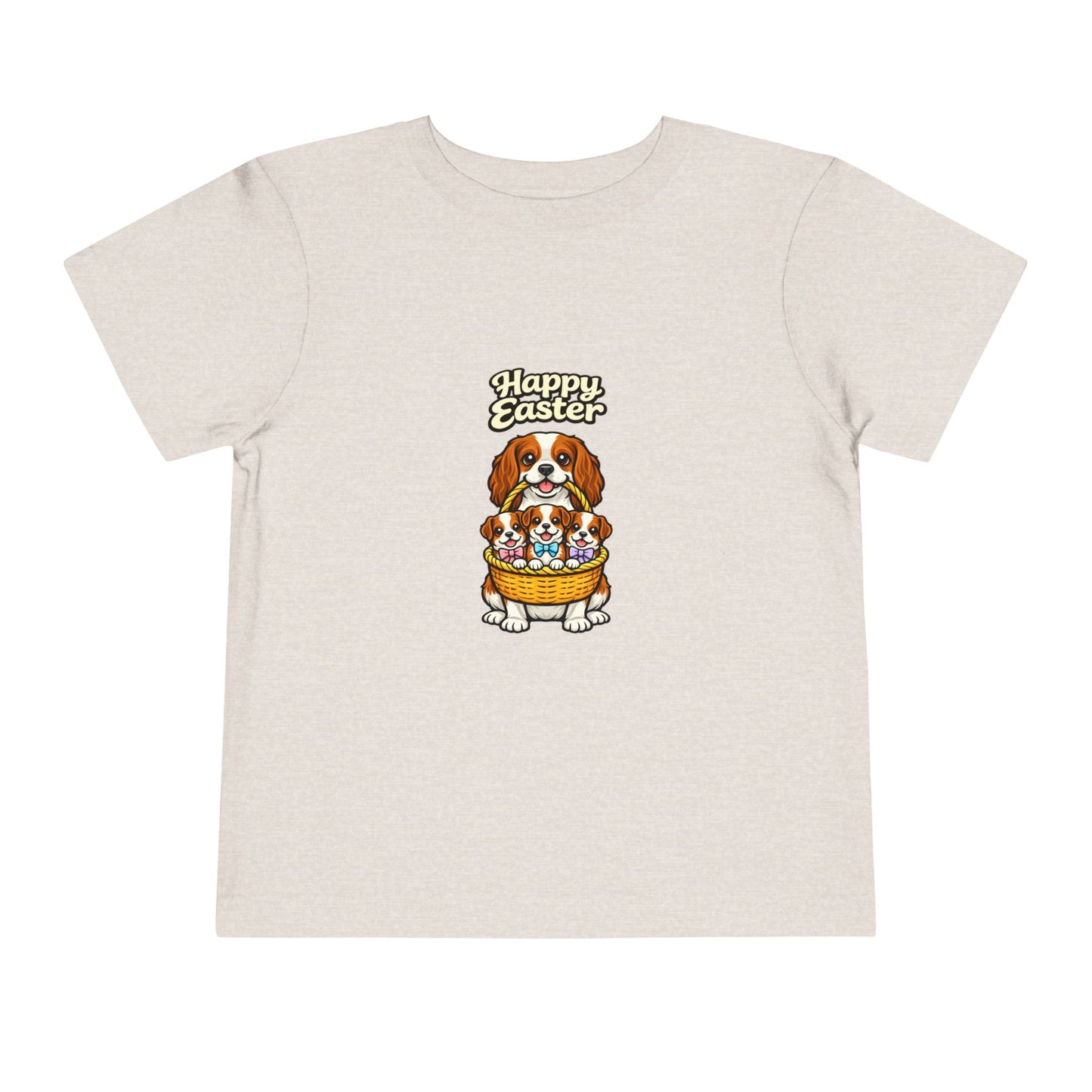 Cavalier King Charles Spaniel Family Happy Easter -- Toddler Dog Lover Tee