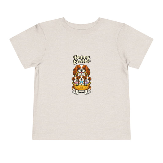 Cavalier King Charles Spaniel Family Happy Easter -- Toddler Dog Lover Tee