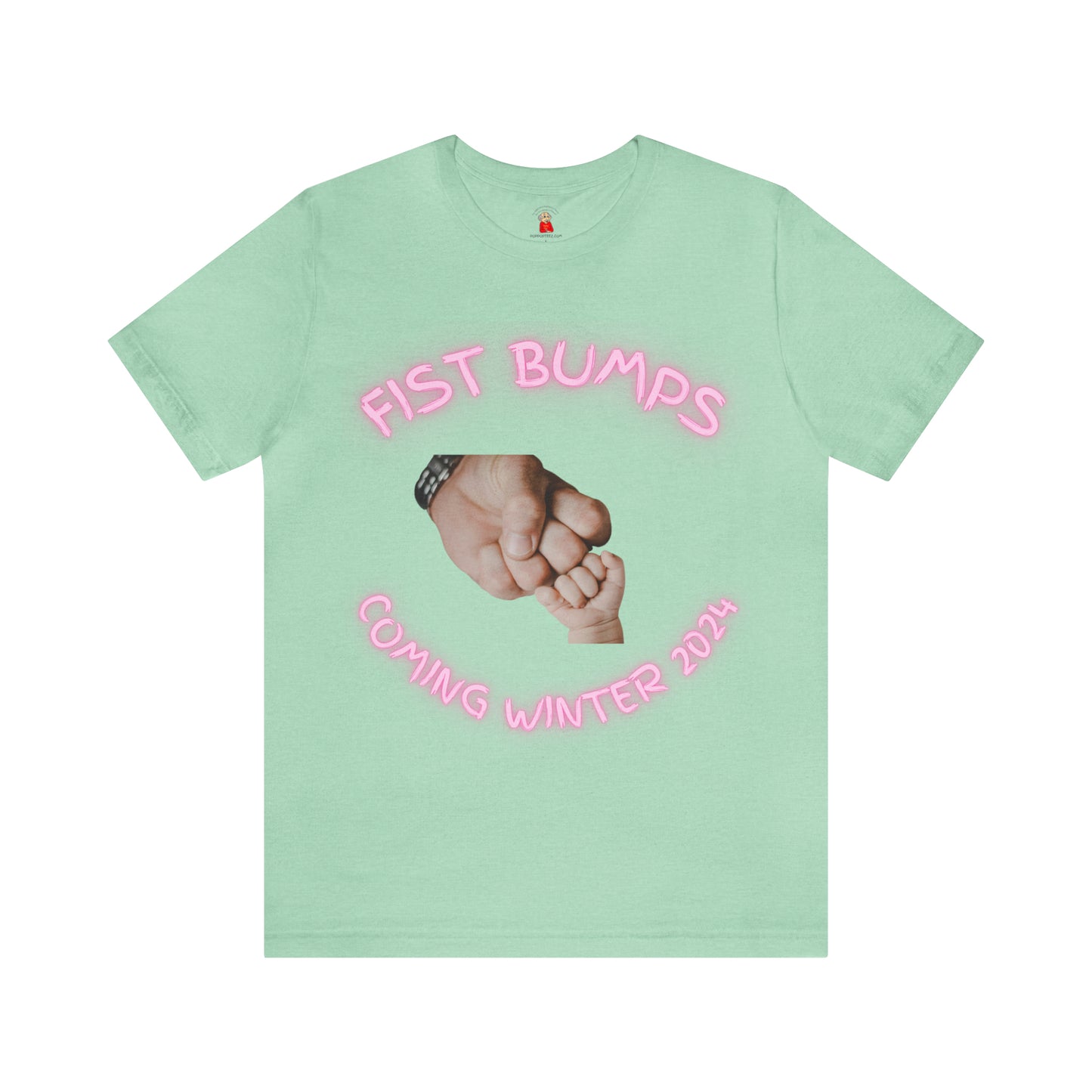 Baby Girl Pink Fist Bumps Coming Winter 2024 Unisex Jersey Short Sleeve Tee