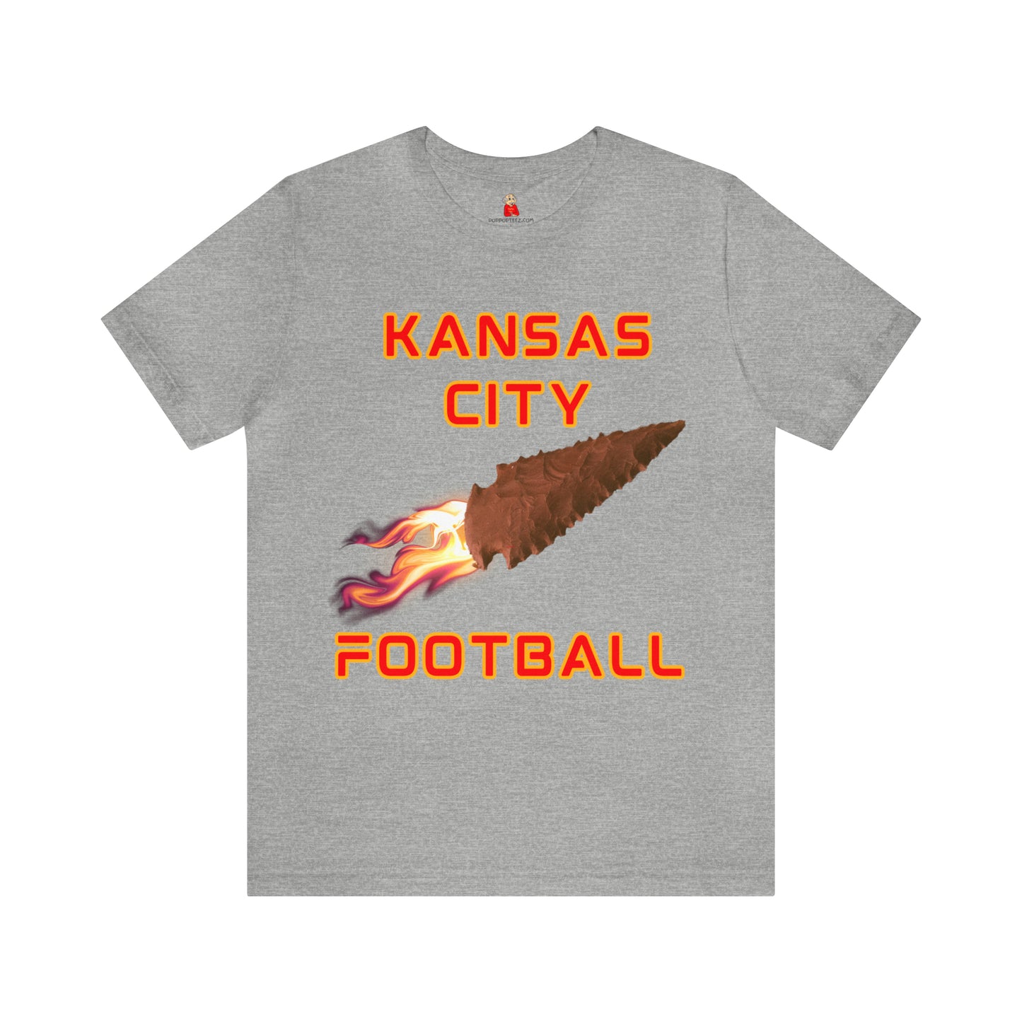 Kansas City Flame Football Arrowhead Customizable Unisex Jersey Short Sleeve Tee