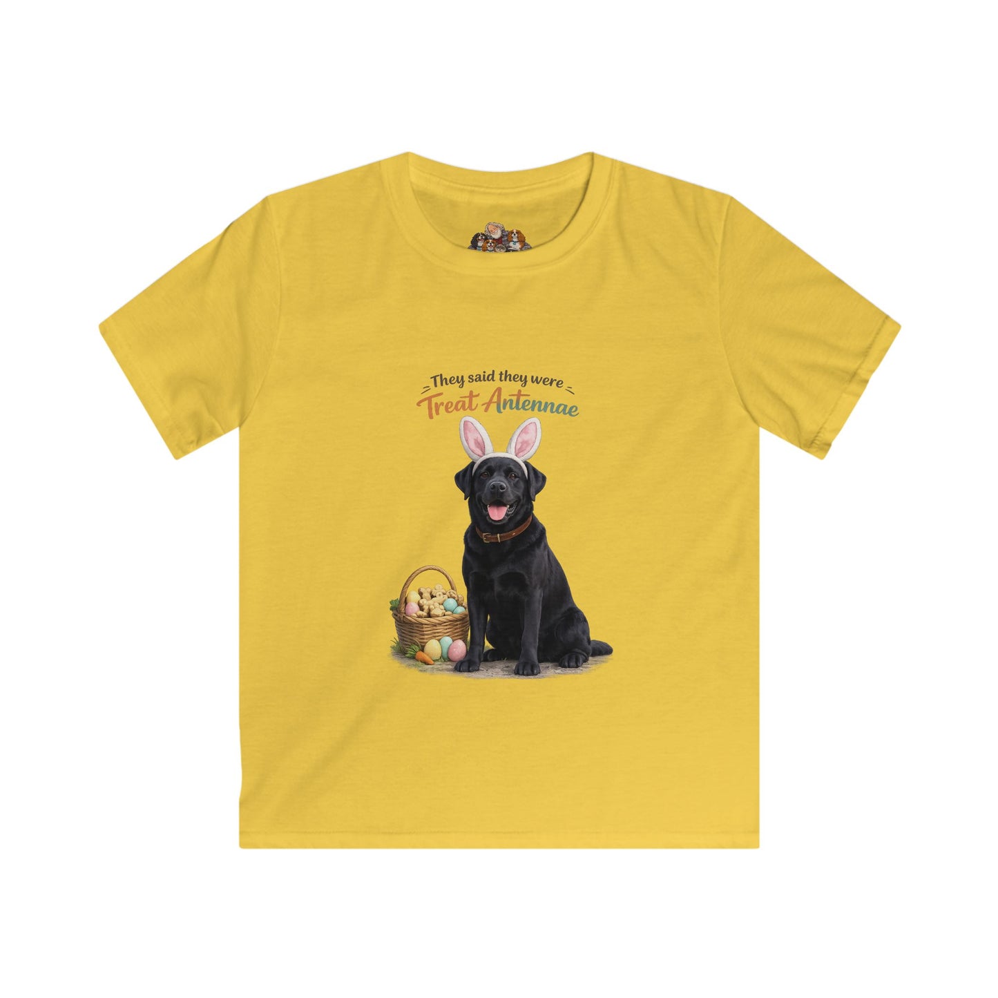 Black Lab Treat Antennae™ — Youth Dog Lover Tee