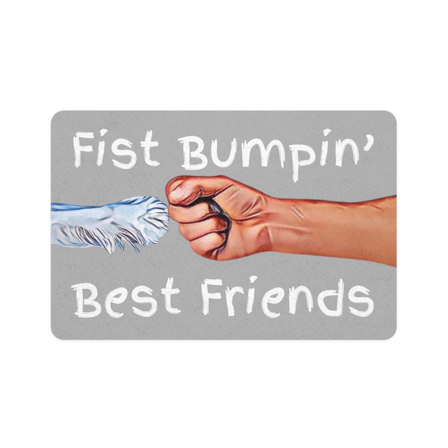 Opie’s Cavalier Paw Fist Bumpin’ Best Friends Pet Food Mat (12x18)