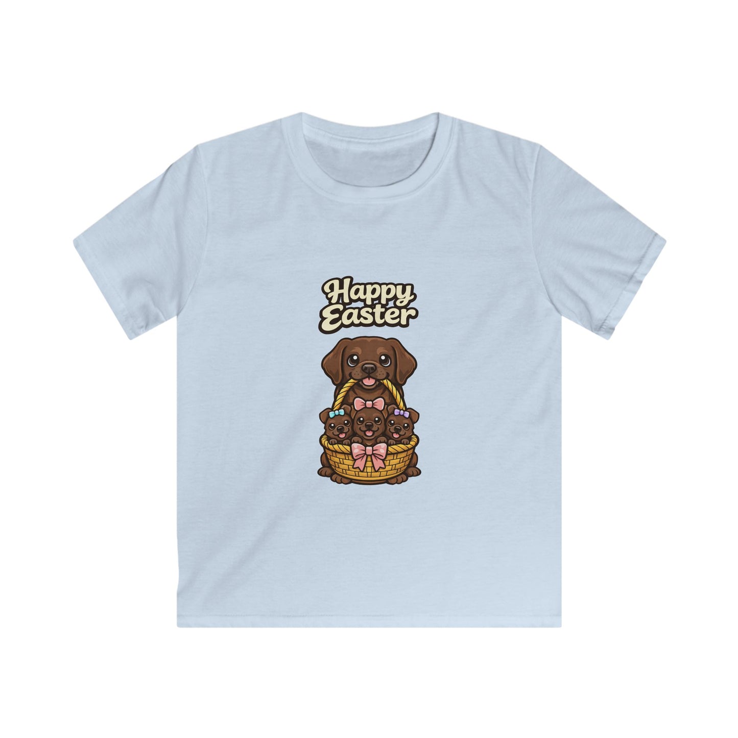Chocolate Labrador Retriever Family Happy Easter — Youth Dog Lover Tee