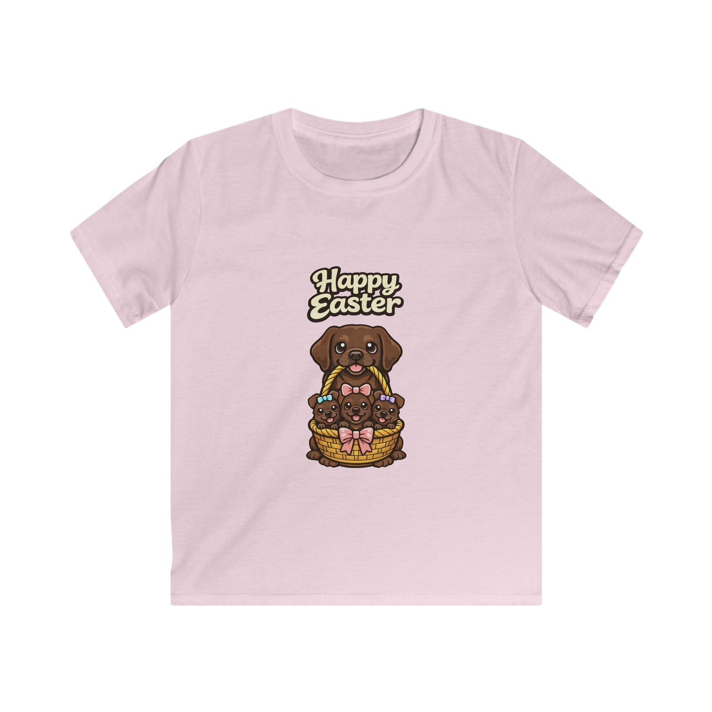 Chocolate Labrador Retriever Family Happy Easter — Youth Dog Lover Tee