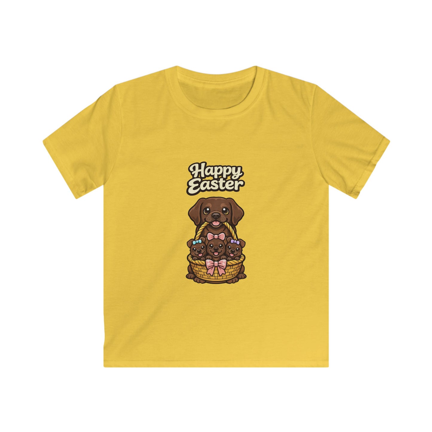 Chocolate Labrador Retriever Family Happy Easter — Youth Dog Lover Tee