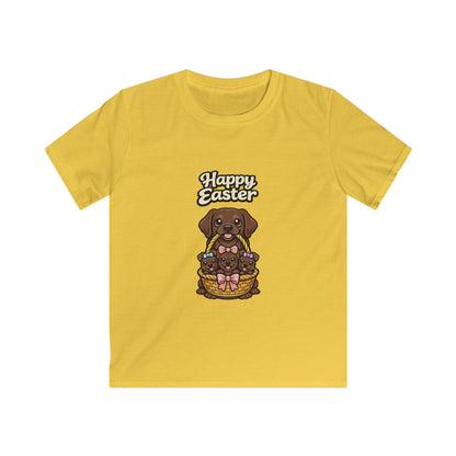 Chocolate Labrador Retriever Family Happy Easter — Youth Dog Lover Tee