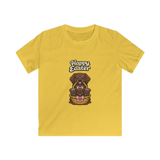 Chocolate Labrador Retriever Family Happy Easter — Youth Dog Lover Tee