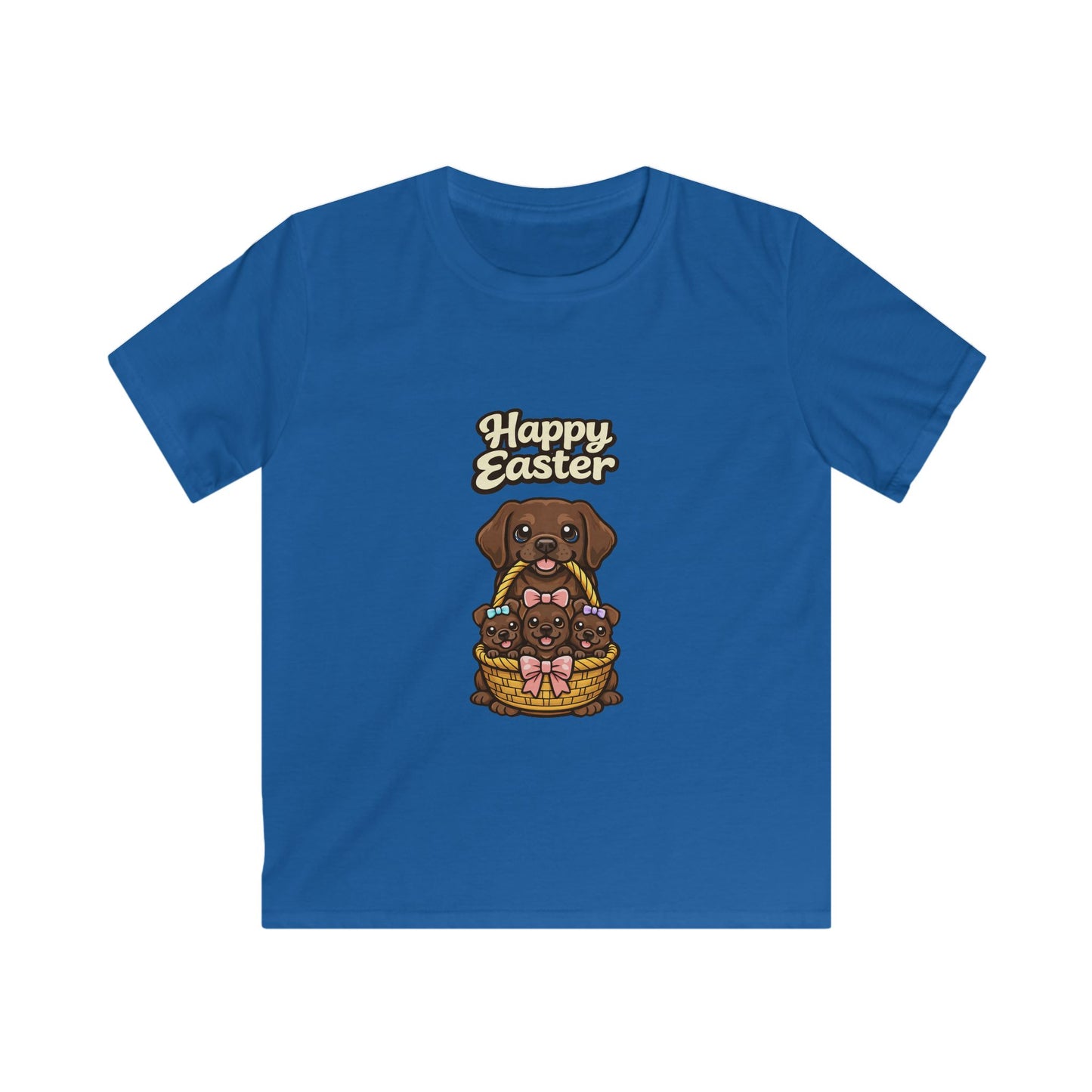 Chocolate Labrador Retriever Family Happy Easter — Youth Dog Lover Tee