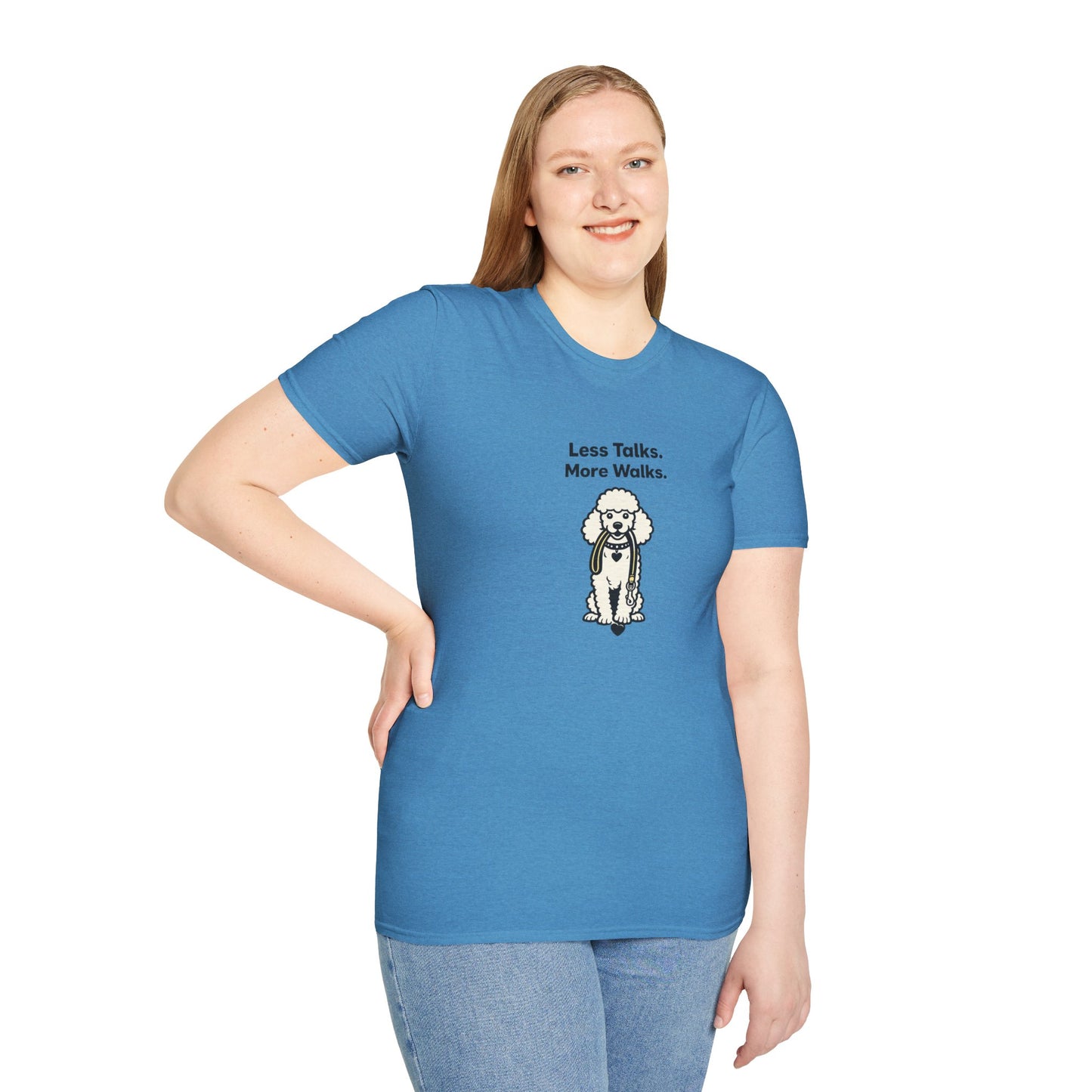 Poodle Less Talks. More Walks.  — Soft Color Minimalist Family Collection For Adult Dog Lovers