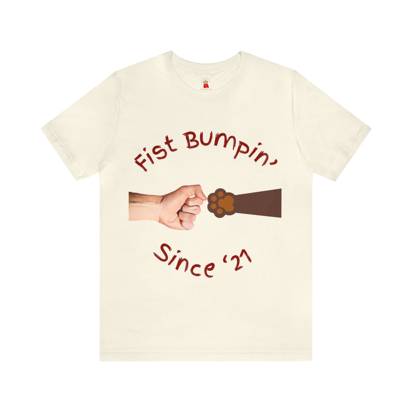 Fist Bumpin Since ‘21 Chocolate Paw Unisex Jersey Short Sleeve Tee