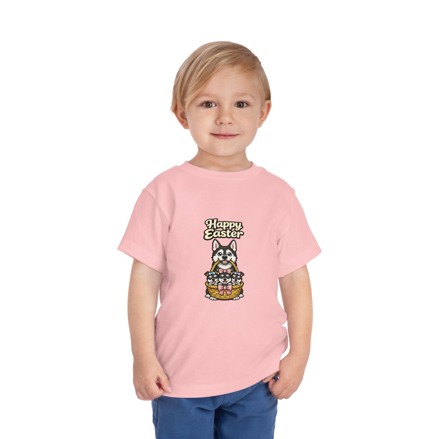 Husky Family Happy Easter -- Toddler Dog Lover Tee