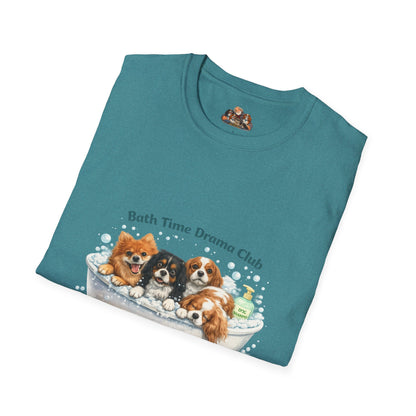 Bath Time Drama Club – Personalized Dog Spa T-Shirt – Paw Spa Days Remembered