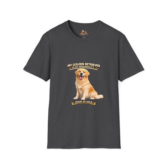 My Golden Retriever Is My Personality – Heart Of Gold – Personalized Dog Breed Tee