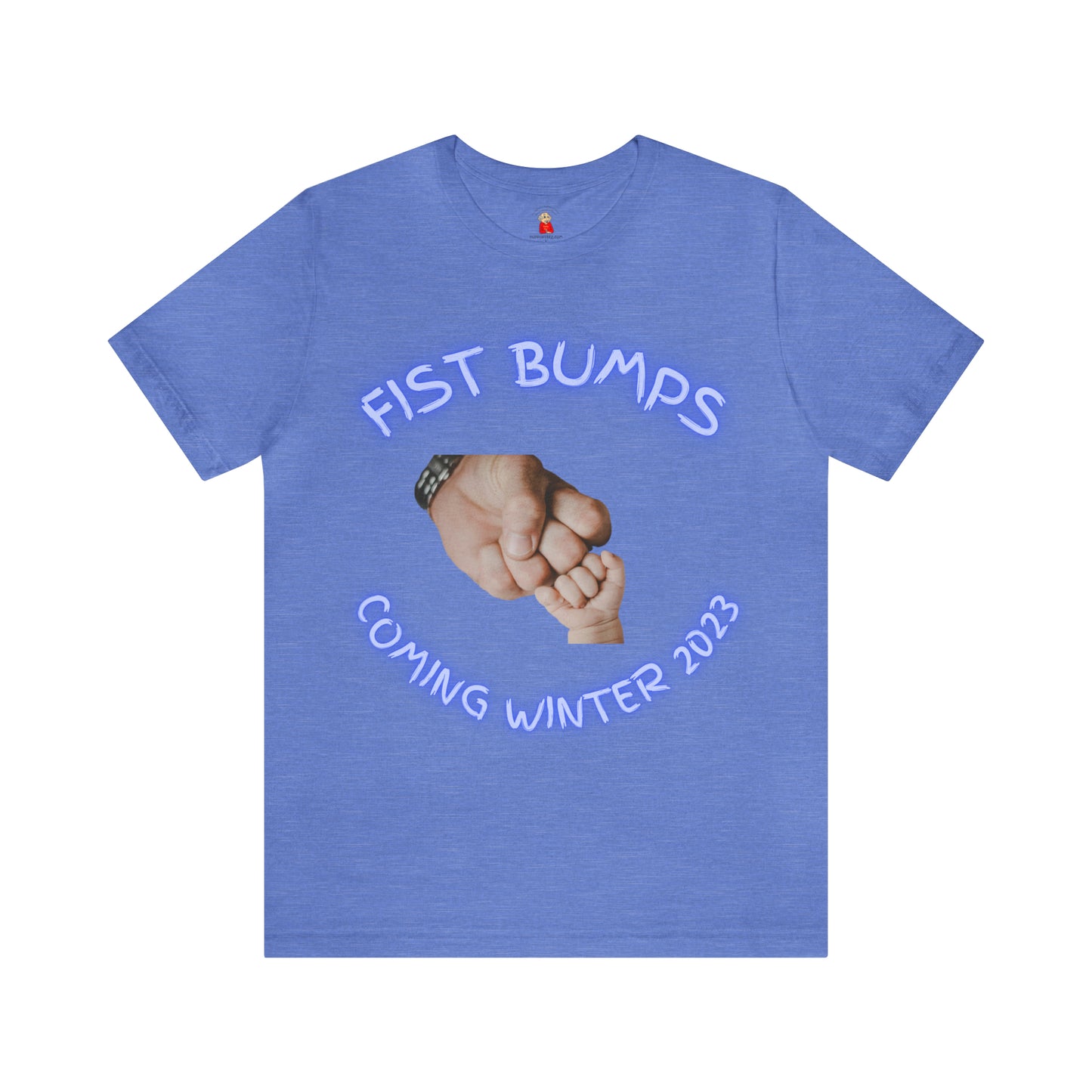 Baby Boy Blue Fist Bumps Coming Winter 2023 Unisex Jersey Short Sleeve Tee