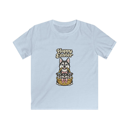 Husky Family Happy Easter — Youth Dog Lover Tee