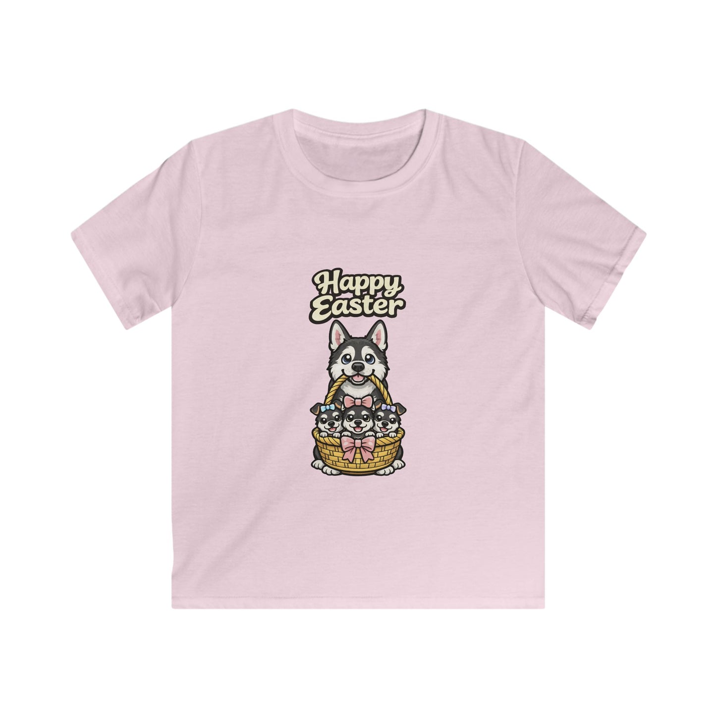 Husky Family Happy Easter — Youth Dog Lover Tee