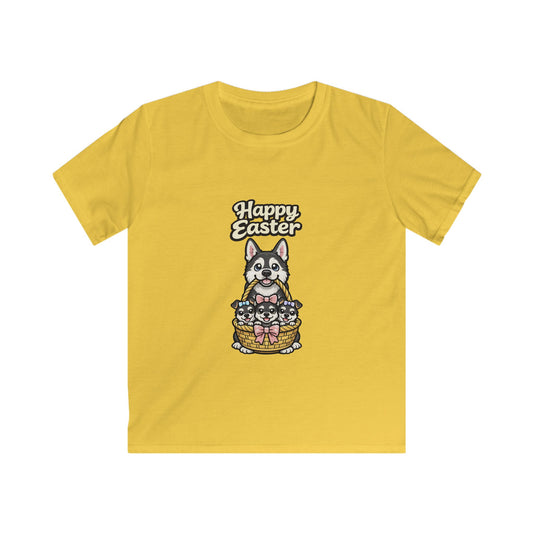 Husky Family Happy Easter — Youth Dog Lover Tee