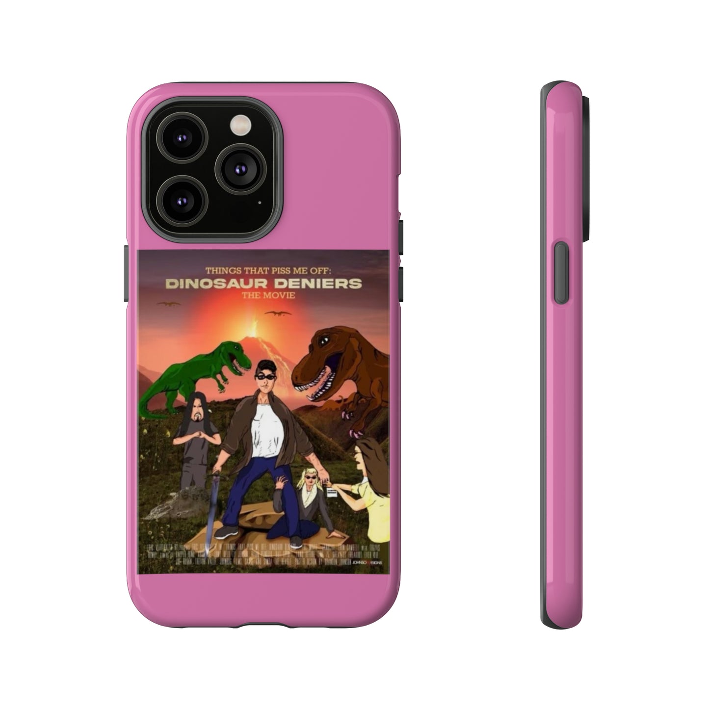 Dinosaur Deniers: The Movie Tough Phone Case (light pink)