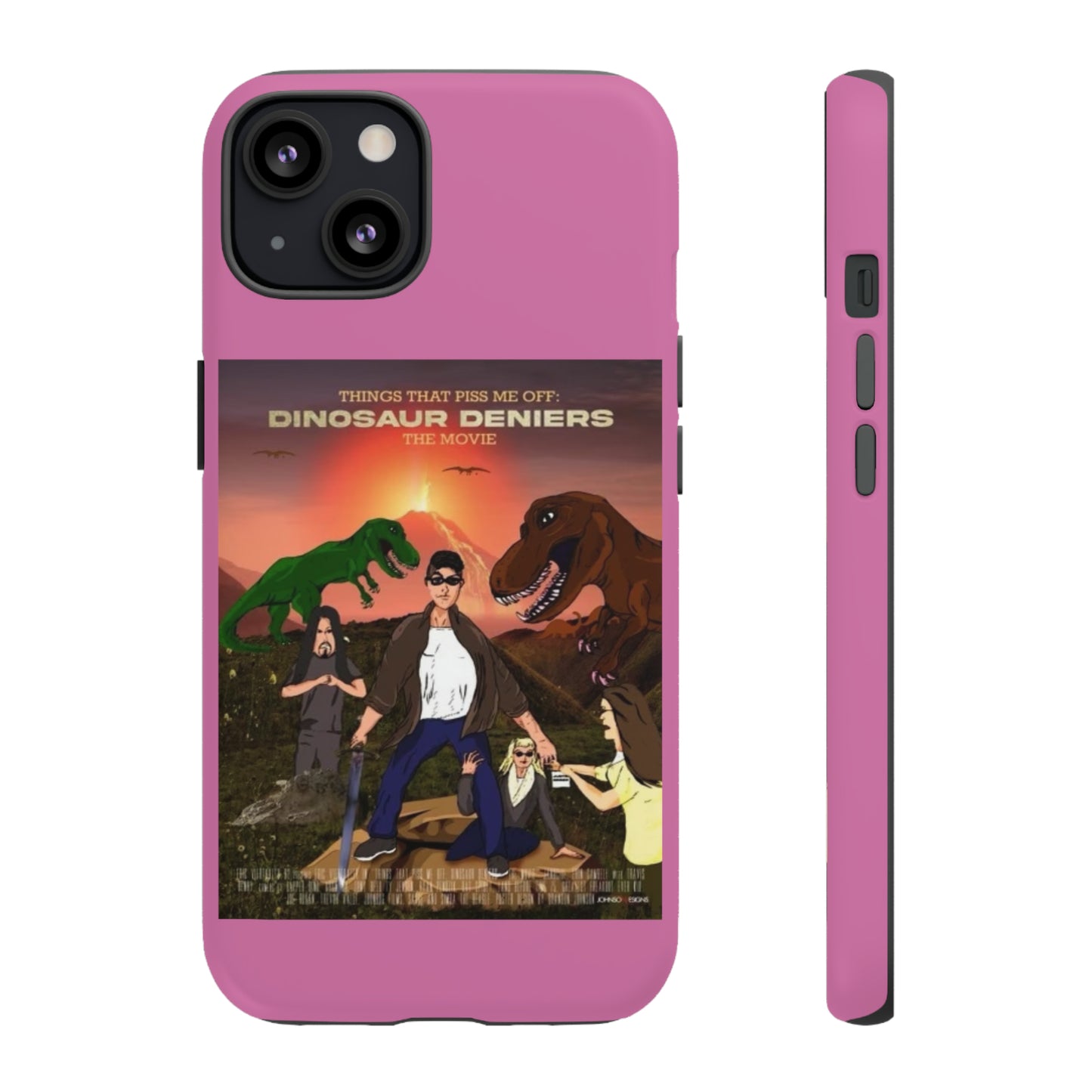 Dinosaur Deniers: The Movie Tough Phone Case (light pink)