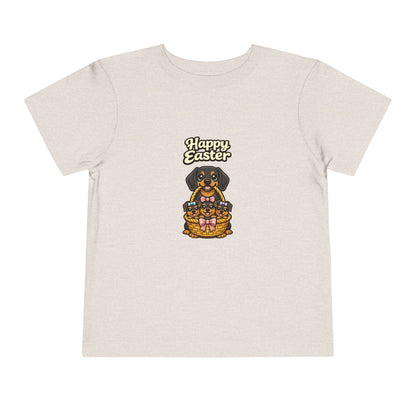 Dachshund Family Happy Easter -- Toddler Dog Lover Tee