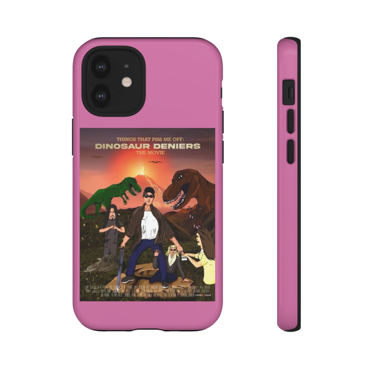 Dinosaur Deniers: The Movie Tough Phone Case (light pink)